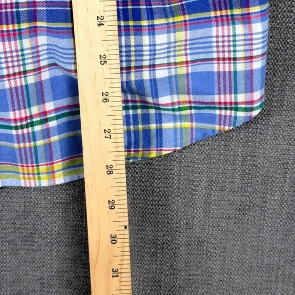 Ralph Lauren Mens XL Plaid Button Down Shirt Blue Yellow Cotton Long Sleeve